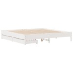 vidaXL Cadru de pat fără saltea, alb, 200x200 cm, lemn masiv pin