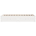 vidaXL Cadru de pat fără saltea, alb, 150x200 cm, lemn masiv pin vidaXL Cadru de pat fără saltea, alb, 150x200 cm, lemn masiv pin