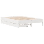 vidaXL Cadru de pat fără saltea, alb, 120x190 cm, lemn masiv pin