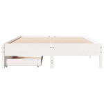 vidaXL Cadru de pat fără saltea, alb, 120x190 cm, lemn masiv pin