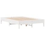 vidaXL Cadru de pat fără saltea, alb, 120x190 cm, lemn masiv pin