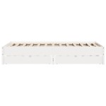 vidaXL Cadru de pat fără saltea, alb, 120x190 cm, lemn masiv pin