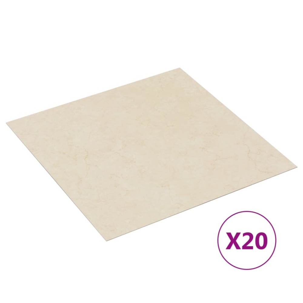 vidaXL Plăci de pardoseală autoadezive, 20 buc., bej, PVC, 1,86 m²