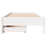 vidaXL Cadru de pat fără saltea, alb, 75x190 cm, lemn masiv de pin