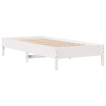 vidaXL Cadru de pat fără saltea, alb, 75x190 cm, lemn masiv de pin
