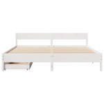 vidaXL Cadru de pat fără saltea, alb, 180x200 cm, lemn masiv pin