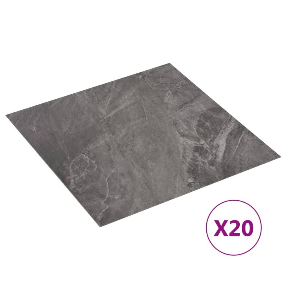 vidaXL Plăci de pardoseală autoadezive, 20 buc., negru, PVC, 1,86 m²