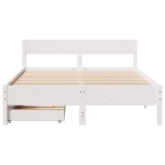 vidaXL Cadru de pat fără saltea, alb, 120x200 cm, lemn masiv pin vidaXL Cadru de pat fără saltea, alb, 120x200 cm, lemn masiv pin