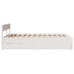 vidaXL Cadru de pat fără saltea, alb, 120x200 cm, lemn masiv pin vidaXL Cadru de pat fără saltea, alb, 120x200 cm, lemn masiv pin
