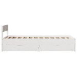 vidaXL Cadru de pat fără saltea, alb, 90x200 cm, lemn masiv pin