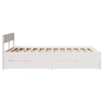 vidaXL Cadru de pat fără saltea, alb, 140x190 cm, lemn masiv de pin vidaXL Cadru de pat fără saltea, alb, 140x190 cm, lemn masiv de pin