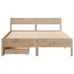 vidaXL Cadru de pat fără saltea, 135x190 cm, lemn masiv de pin