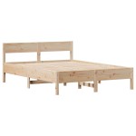 vidaXL Cadru de pat fără saltea, 135x190 cm, lemn masiv de pin