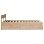 vidaXL Cadru de pat fără saltea, 135x190 cm, lemn masiv de pin