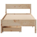 vidaXL Cadru de pat fără saltea, 75x190 cm, lemn masiv de pin