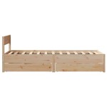 vidaXL Cadru de pat fără saltea, 75x190 cm, lemn masiv de pin