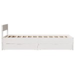 vidaXL Cadru de pat fără saltea, alb, 75x190 cm, lemn masiv de pin