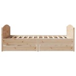 vidaXL Cadru de pat fără saltea, 140x190 cm, lemn masiv de pin vidaXL Cadru de pat fără saltea, 140x190 cm, lemn masiv de pin