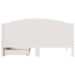 vidaXL Cadru de pat fără saltea, alb, 140x190 cm, lemn masiv de pin