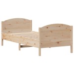 vidaXL Cadru de pat fără saltea, 75x190 cm, lemn masiv de pin