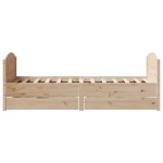 vidaXL Cadru de pat fără saltea, 75x190 cm, lemn masiv de pin