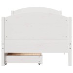 vidaXL Cadru de pat fără saltea, alb, 75x190 cm, lemn masiv de pin