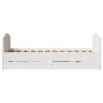 vidaXL Cadru de pat fără saltea, alb, 75x190 cm, lemn masiv de pin
