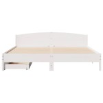 vidaXL Cadru de pat fără saltea, alb, 180x200 cm, lemn masiv pin