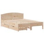 vidaXL Cadru de pat fără saltea, 140x190 cm, lemn masiv de pin