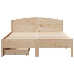vidaXL Cadru de pat fără saltea, 140x190 cm, lemn masiv de pin