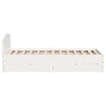 vidaXL Cadru de pat fără saltea, alb, 135x190 cm, lemn masiv de pin vidaXL Cadru de pat fără saltea, alb, 135x190 cm, lemn masiv de pin