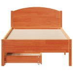 vidaXL Pat de zi fără saltea, maro ceruit, 90x200 cm, lemn masiv pin