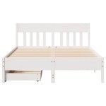 vidaXL Cadru de pat fără saltea, alb, 150x200 cm, lemn masiv pin vidaXL Cadru de pat fără saltea, alb, 150x200 cm, lemn masiv pin