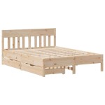 vidaXL Cadru de pat fără saltea, 140x190 cm, lemn masiv de pin vidaXL Cadru de pat fără saltea, 140x190 cm, lemn masiv de pin