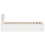 vidaXL Cadru de pat fără saltea, alb, 140x190 cm, lemn masiv de pin