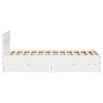 vidaXL Cadru de pat fără saltea, alb, 135x190 cm, lemn masiv de pin