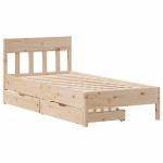 vidaXL Cadru de pat fără saltea, 75x190 cm, lemn masiv de pin