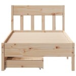 vidaXL Cadru de pat fără saltea, 75x190 cm, lemn masiv de pin