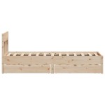 vidaXL Cadru de pat fără saltea, 75x190 cm, lemn masiv de pin