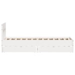 vidaXL Cadru de pat fără saltea, alb, 75x190 cm, lemn masiv de pin