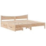 vidaXL Cadru de pat cu sertare 180x200 cm lemn masiv pin
