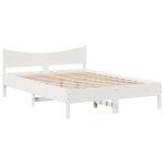 vidaXL Cadru de pat cu sertare, , alb, 120x200 cm, lemn masiv de pin vidaXL Cadru de pat cu sertare, , alb, 120x200 cm, lemn masiv de pin
