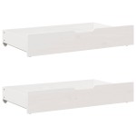 vidaXL Cadru de pat cu sertare, alb, 140x190 cm, lemn masiv de pin