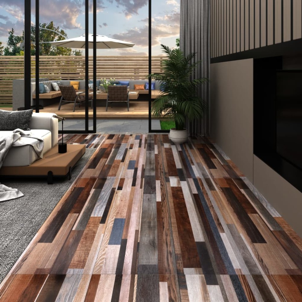 vidaXL Plăci pardoseală autoadezive, multicolor, 5,21 m², 2 mm, PVC