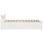 vidaXL Cadru de pat cu sertare, alb, 120x190 cm, lemn masiv pin vidaXL Cadru de pat cu sertare, alb, 120x190 cm, lemn masiv pin