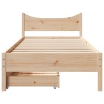 vidaXL Cadru de pat cu sertare, 75x190 cm, lemn masiv de pin vidaXL Cadru de pat cu sertare, 75x190 cm, lemn masiv de pin
