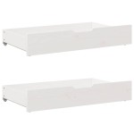 vidaXL Cadru de pat cu sertare, alb, 75x190 cm, lemn masiv de pin