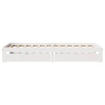 vidaXL Cadru de pat cu sertare, alb, 75x190 cm, lemn masiv de pin vidaXL Cadru de pat cu sertare, alb, 75x190 cm, lemn masiv de pin