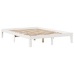 vidaXL Cadru de pat cu sertare, alb, 140x190 cm, lemn masiv de pin vidaXL Cadru de pat cu sertare, alb, 140x190 cm, lemn masiv de pin