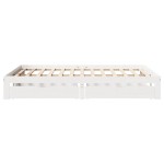 vidaXL Cadru de pat cu sertare, alb, 140x190 cm, lemn masiv de pin vidaXL Cadru de pat cu sertare, alb, 140x190 cm, lemn masiv de pin